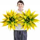 Velener Artificial Agave Plant Set, 28 Inch, Faux Aesthetic Plants for Home Decor, Realistic UV Resistant Fake Yellow Agave Plants Without Pot, Set of 2