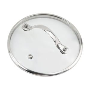 Risbay Universal Lids for Pots, Pans and Skillets, 6 Inch Pan Lid, Round Tempered Versatile Glass Pot Lids, Replacement Pan Cover for Wok, Frying, Crock Pot Lid Type-2, 1 PCS(Silver)