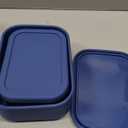 Silicone Food Storage Containers, Set of 3 Rectangular Bento Lunch Box Containers with Lids, Hard-Shell Silicone, Airtight, Microwave, Dishwasher and Freezer Safe (10oz, 23.6oz, 44oz)