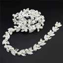 Jerler 1 Yard Pearl Tassel Rhinestone Trim, Inlaid Pearl Beaded Chain, Crystal Applique Ideal for DIY and Wedding Party Decoration Bridal Embellishments, 0.78" Width (Tassel-11, 1 Yard)