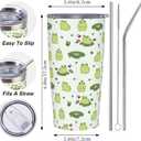 Frog Tumbler 20 OZ with Lid and Straw, Insulated Cup Mug Tumbler, Frog Gifts for Men Women