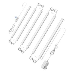 ASOKO Motion Sensor Dimmable Led Under Cabinet Lighting Plug in - 6 Pcs 12 inches Linkable Counter Light Bars, Led Closet Light Daylight White 4500K