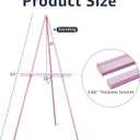 NianFeng Wooden Easel Stand for Sign, Easel Display Stand Floor for Wedding Sign with Adjustable Tray, 63-Inch, Tripod A-Frame Poster Light Duty, Welcome, Art Show & Baby Shower (Pink)
