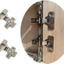 Two-Piece 90-Degree Cabinet Door Hinge 180-Degree Swing Surface-Mounted 90-Degree Short-Arm Hinge Ideal for Frequently Opened Cabinet and Bookcase Doors
