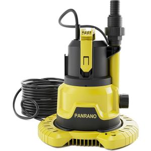 Pool Cover Pump, 1HP Submersible Water Pump with Detachable Base, Dual Outlets, Sump Pump For Pool, Hot Tubs, Pond, Light Yellow