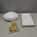 14 Pcs Dessert Table Stands Set 3 Tier Plastic Cupcake Stands Cookie Display Tower Gold Rim Dessert Serving Tray for Party Wedding Birthday Bridal Baby Shower (White and Gold)