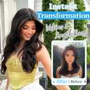 KooKaStyle Invisible Wire Hair Extensions Long Wavy Layered Synthetic Hair Extensions with Transparent Wire Adjustable Size 6 Secure Clips Dark Brown/6# Hairpieces for Women 16 Inch