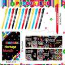 Zhanmai 48 Pieces Hispanic Heritage Month Gifts Set Spanish Pens Journal Notebooks Hispanic Heritage Month Ballpoint Pens with Notepads for Classroom Teacher Rewards Office School Supplies