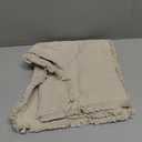 decorUhome Summer Decorative Throw Pillow Covers 16x16 Set of 2 Square Faux Linen Outdoor Neutral Farmhouse Pillow Covers with Stitched Edge for Couch Sofa Living Room, Beige