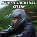 TRIANGLE Full Face Motorcycle Helmet DOT Approved Men Women, Street Bike (Black, XL)