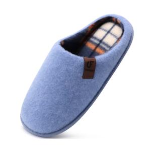 COFACE Unisex Mens Womens Cozy Memory Foam Scuff Slippers Casual Slip On Warm House Shoes Indoor/Outdoor Felt Sandal Slippers Size 6.5