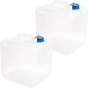Cedilis 2 Pack 5.3 Gallon Collapsible Water Container with Spigot, Food Safe Water Storage Jug, BPA-Free Camping Water Storage Jug Canteen for Outdoor Hiking and Emergency, Portable, Foldable | 2 Pack, with Spigot, Food Safe, BPA-Free, Canteen