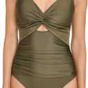 DKNY Women's Swimsuit One Piece (Medium, Green)