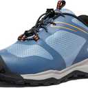 KEEN Unisex-Child Wanduro Low Height Waterproof Easy on Durable Hiking Sneakers (6 Big Kid, Vintage Indigo/Scarlet Ibis)