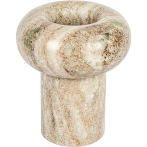Round Marble Tealight Holder, Beige (4.0"L x 4.0"W x 4.8"H)