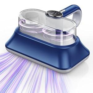 Mattress Vacuum Cleaner Powerful Vibration Cordless Sofa Bed Vacuum Cleaner with UV-C Light, Type-C Charging Port and LED Display, HEPA Filter, Versatile Handheld Vacuums for Bed, Couch, Crib, Carpets