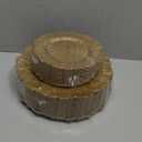 DaYammi 60Pcs Gold Plastic Plates-Elegant Gold Plates Disposable & Reusable-Heavy Duty Plastic Plates for Party Including 30 Dinner Plate, 30 Dessert Plate for Weddings,Dinner Parties