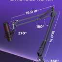 InnoGear Microphone Stand Mic Boom Arm for Blue Yeti HyperX QuadCast S SoloCast Snowball Fifine K669B and other Mic, with Shock Mount Windscreen Pop Filter Mic Clip Holder Cable Ties, Large
