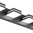 SineRise LED Modern Bathroom Vanity Light Fixtures (4-Light, 30-Inch, Dimmable), Matte Black Modern Acrylic Bathroom Wall Lighting Fixtures Over Mirror (Cool White 6000K)