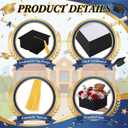 Spakon 1 Pcs 2026 Graduation Cap Gift Box Graduation Party Favor Candy Card Boxes Sturdy Black Cap Grad Candy Box with Tassel Craft DIY Gift for 2026 Grad Party Favor Supply Guest (7.87 x 7.87 Inch)