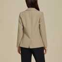 luvamia Dressy Blazers for Women Button Long Sleeve Lapel Business Casual Outfits Office Work Suit Blazer with Pockets