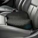 Livtribe Car Seat Cushion - Memory Foam Seat Pad for Sciatica & Lower Back Pain Relief - Driving Cushion with Breathable Mesh Cover - Road Trip Essentials for Drivers (3D Black)