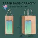 METRONIC Paper Gift Bags 5.25x3.75x8 50Pcs, Christmas Gift Wrap Bags with Handles, Brown Kraft Paper Bag for Small Business, Bulk Party Favors Bag for Birthday, Shopping, Retail, Made in USA