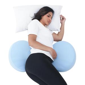 2 x Pregnancy Pillow for Sleeping Memory Foam Maternity Pillow for Side Sleepers, Adjustable Travel Wedge Pillow Support for Back, Belly, and HIPS for Pregnant Women,Cooling Silk Blue