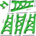 Hobbypark Aluminum Suspension A-Arms Set Front & Rear for Traxxas 1/10 Slash 4x4, Stampede 4x4, Rustler 4WD VXL Upgrade Parts Option Hop Ups, Replace 3655X, Green (4-Pack)