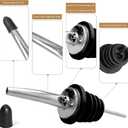 80 Pack Stainless Steel Bottle Pourers Tapered Liquor Pourers with Rubber Dust Caps Tapered Pour Spouts for Liquor Bottles Vinegar Bottle Dispenser for Wine Oil Beer Drink Water Bar Supplies