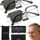 Frameless Smart Zoom Reading Glasses for Men & Women, Auto Focus Distance Near Progressive Multi-focus HD Vision