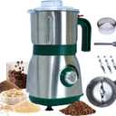 Grinder for Kitchen, Spice Grinder Electric Dry Comes With 3 Removable Stainless Steel Blades, 500w Suitable For Grinding Spices, Herbs, Coffee Beans, Grains, Nuts (Green)