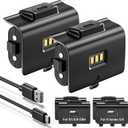 Rechargeable Battery Pack for Xbox Controller,2x4320mWh Batteries Pack for Xbox One X|S/Xbox Series X|S/One Elite Controllers- with USB-C Charging Cable,Remote Play and Charge kit with 4 Cover(2 Pack)