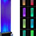 Alpine Corporation 72" Tall Indoor Floor Bubble Wall Fountain with Remote and Color-Changing LED Lights, Decorative Water Feature for Home or Office, Black