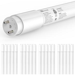JESLED 20-Pack T8 LED Tube Lights 4Ft, 14W 2450LM 4000K, Single or Double End Powered, Plug and Play or Ballast Bypass, Type A+B 4 Foot T10 T12 Fluorescent Bulbs Replacement, Frosted