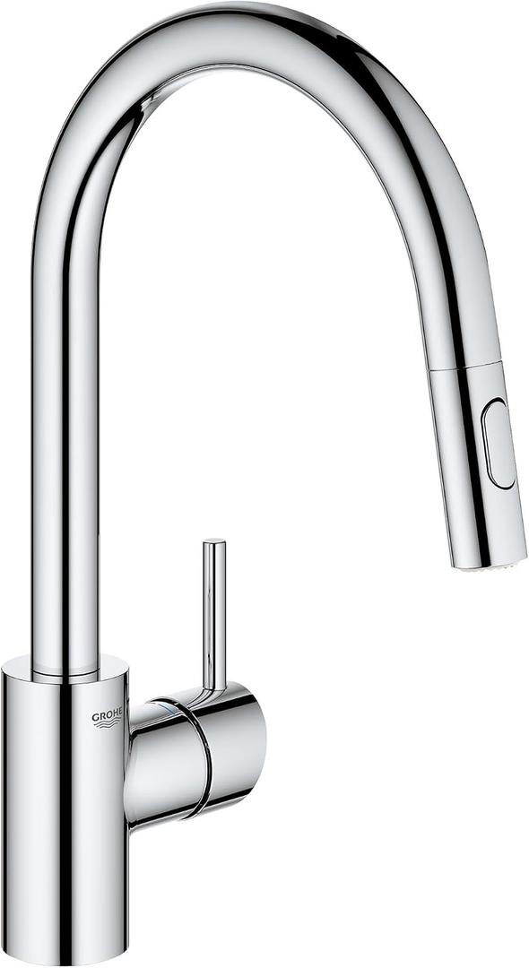 GROHE 32665003 Concetto Pull-Down Kitchen Faucet with Sprayer, 1.75 GPM, Chrome