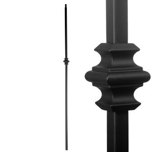 S03 - Wrought Iron Balusters Set of 10 Hollow Single Knuckle Balusters - Decorative Metal Balusters for Decks Spiral Stair Railing - 1/2 -inch Iron Spindles Satin Black Metal Railing