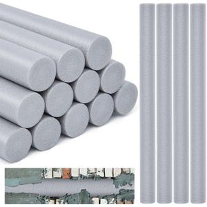 Leyndo 12 Pcs 2" x 25.4" Long Backer Rod Closed Cell Caulking Filler Rope Concrete Crack Filler Expansion Joint Strips Caulk Saver Foam for Joints Crack Filling(Gray)