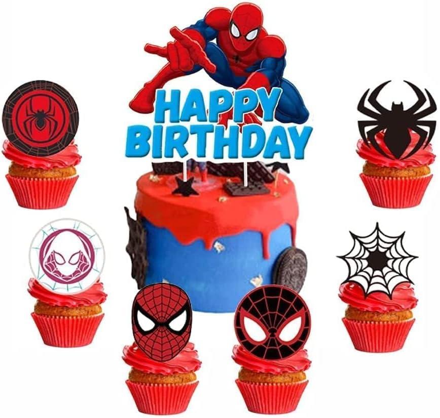 25pc Super hero Cake Topper Spider Cupcake Toppers cake decoration for boys