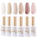 GELLEN Gel Nail Polish Kit, 6 Colors White Pink Gel Polish Kit, Soak off UV/LED Nail Lamp Nail Polish Set, Nail Art DIY Manicure Gift for Her