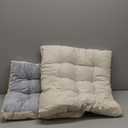 FABRICASTLE Outdoor Chair Cushions Patio Cushion Premium Comfortable Thick Fill Tufted 19" x 19" Floor Wicker Seat Pads, 4 Counts (Cream, 4)