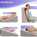 Wedge Pillow for Sleeping, 24x24in inch Bed Wedge Pillow, Elevated Body Pillow for Back Support, Acid Reflux, Leg, Neck Pain, Snoring, Triangle Pillow Wedge - Cooling Memory Foam Top