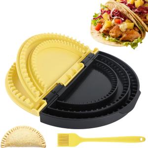 2 x Tortilla Sealer Crimper Press Maker – 3 in 1 Adjustable 6 8 10 Inch Tool Machine for Quesadilla Taco Burrito Empanada Dumpling - Tortillas folder for Wrap Sandwich Empanadas Pie