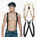 2 Pcs Side Clip Suspenders for Men Under Clothing Hidden Airport Friendly Suspenders Adjustable Plastic Clips for Hiking