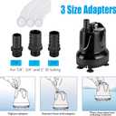 hygger 400 GPH Quick Water Change Aquarium Pump Submersible Fountain Water Pump Fish Tank Pond Drain Transfer Pump with 3 Adaptors