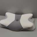 Cervical Pillow for Neck Pain Relief - Ergonomic Pillow for Sleeping Side Sleeper Pillow for Adults, Contour Neck Pillow Cooling Memory Foam Pillows, Orthopedic Bed Pillow for Back Stomach Sleepers (White + Grey)