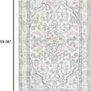 Lahome Oriental Washable Rugs 3x5, Rug for Entryway Indoor Non-Slip, Ultra-Thin Soft Boho Area Rug for Bedroom, Traditional Vintage Low-Pile Entry Throw Rugs Mats for Bathroom Kitchen Helena, Beige