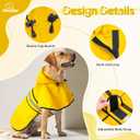 Weesiber Dog Raincoat, Adjustable Waterproof Dog Rain Jacket Poncho with Reflective Strip and Leash Hole, Lightweight Pet Rain Coat for Small to X-Large Dogs (M, Yellow)