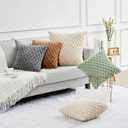 Yaertun Pack of 2 Super Soft Cozy Decorative Throw Pillow Covers Fuzzy Plush Faux Fur Luxury Cushion Cover Pillowcase for Sofa Couch Bed Livingroom 26x26 Inch White