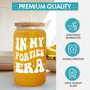 KLUBI 40th Birthday Gifts Women - In My Forties Era 16 Ounce Glass Cup 40th Birthday Decorations for Women 40 Year Old In Their 40s Era Cup Decor